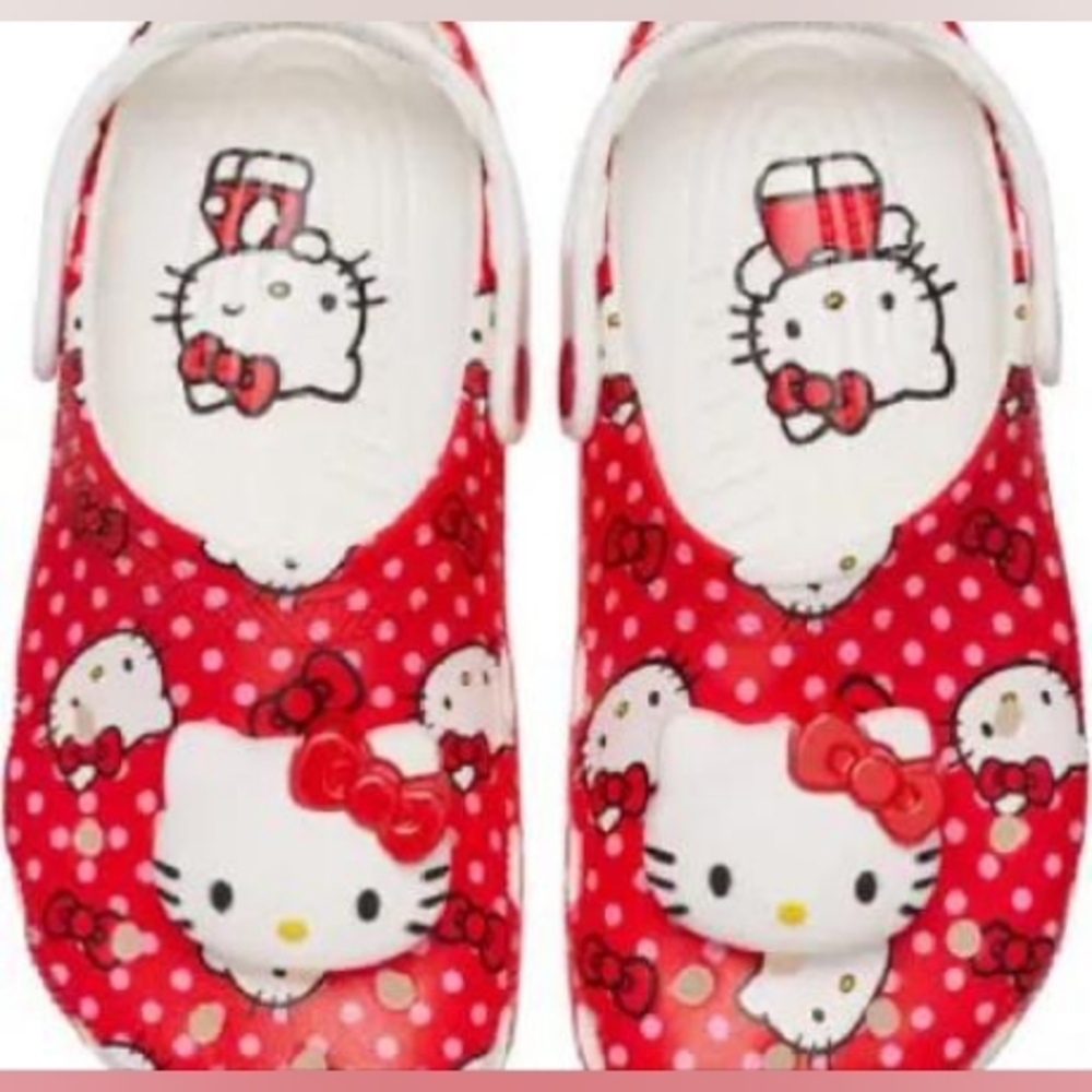 ADULT SIZE HELLO KITTY CROCS